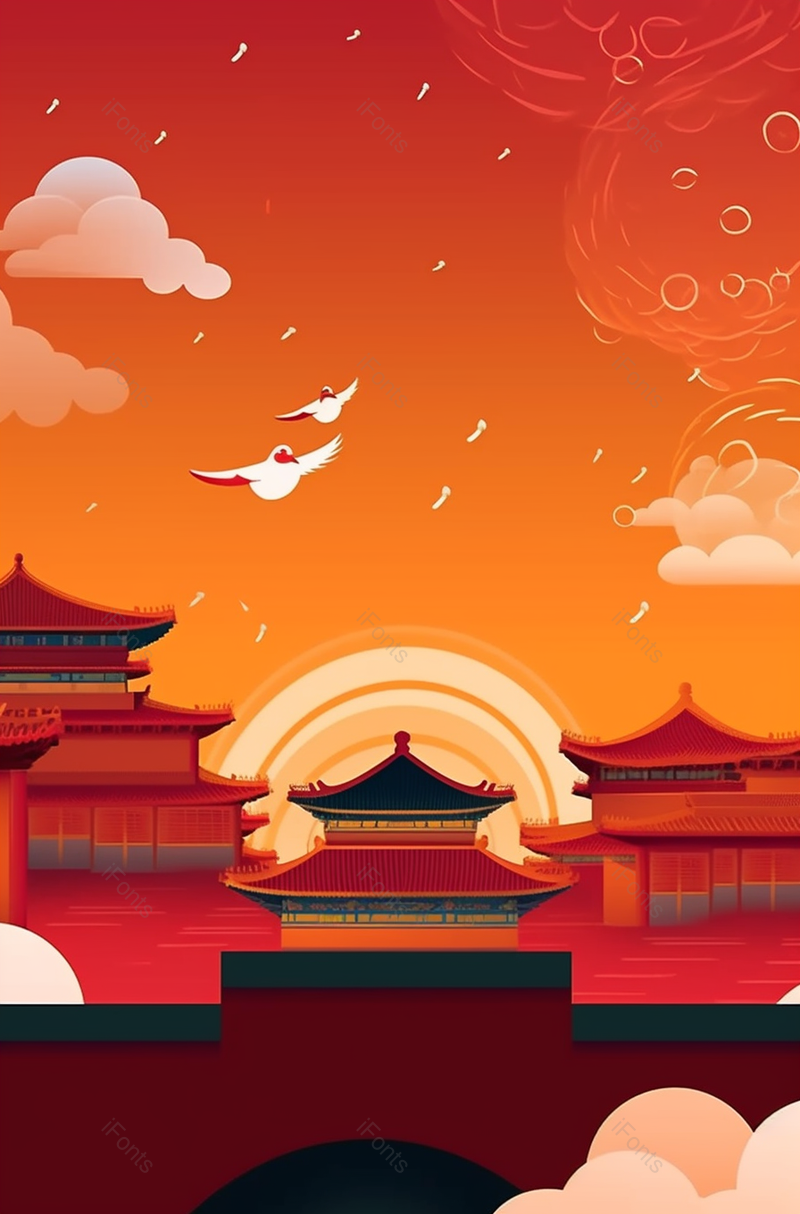 卡通手绘国庆节周年插画,插画/手绘图,插画/手绘图库,插画/手绘图下载,插画/手绘